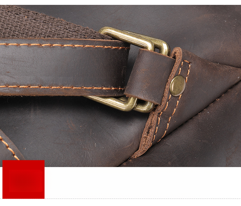 Genuine Leather Running Backpack, Large Capacity Cowhide Leather Travel Bag, Men's_voghion.com
